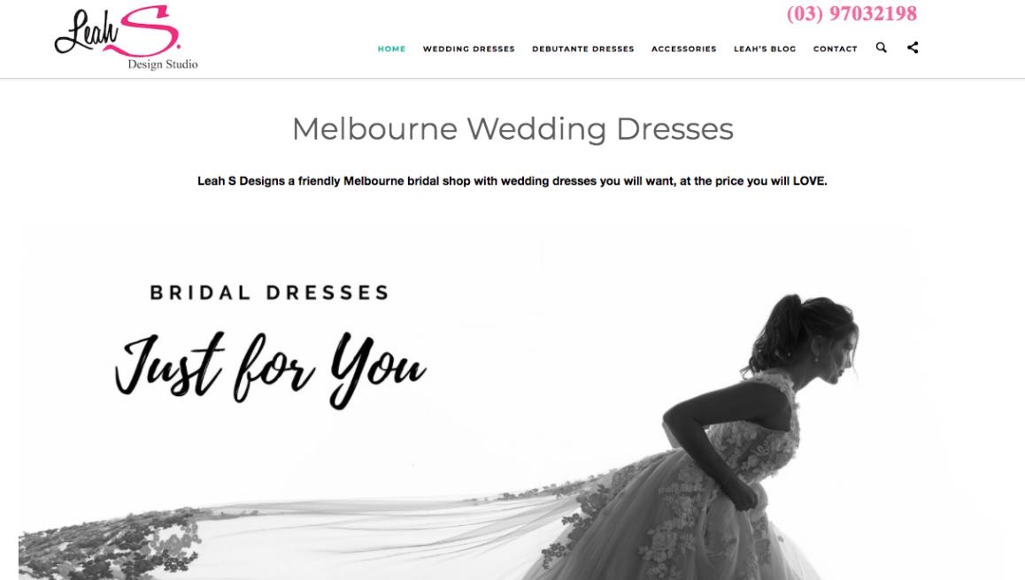 Leah S Designer Couture Wedding Dress Melbourne