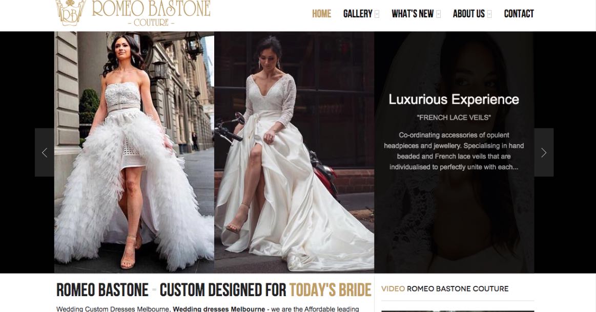 Romeo Bastone couture Wedding Dress Maker Melbourne