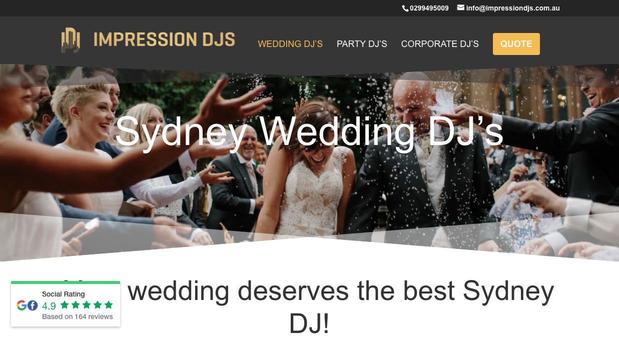Impression DJs - Wedding DJ Sydney