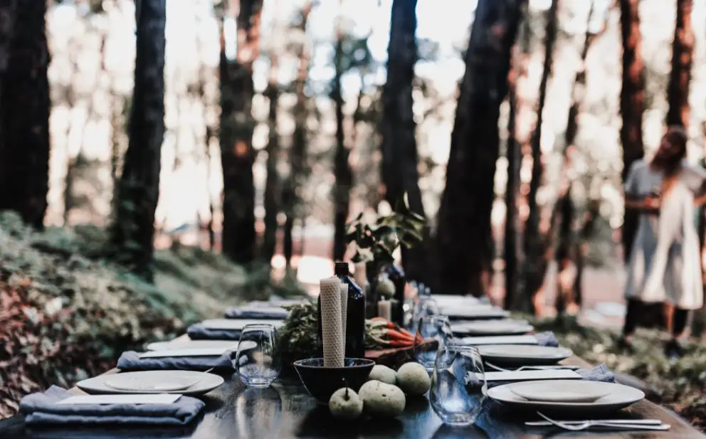 boho wedding setup